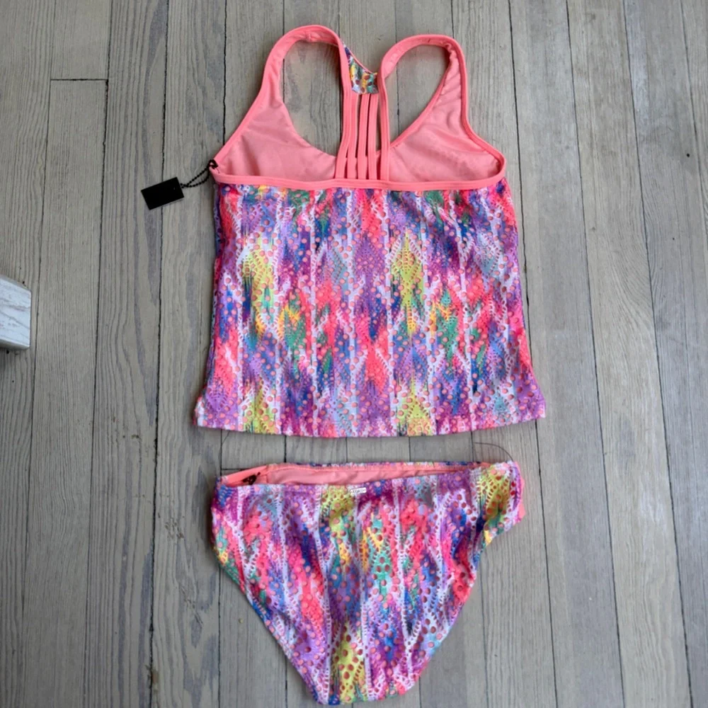 XOXO Girls Crochet Tankini Size 12/14 NEW